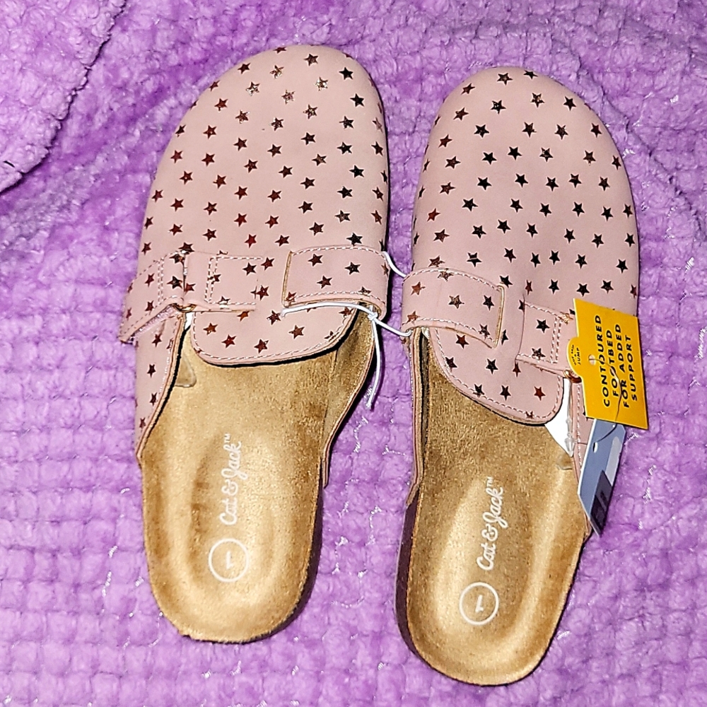 Cat & Jack Pink Star Clogs Size 1